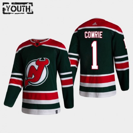 New Jersey Devils Eric Comrie 1 2020-21 Reverse Retro Authentic Shirt - Kinderen